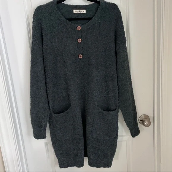 NWOT NATURAL LIFE Cozy Up Mini Sweater Dress in Charcoal - Picture 4 of 10